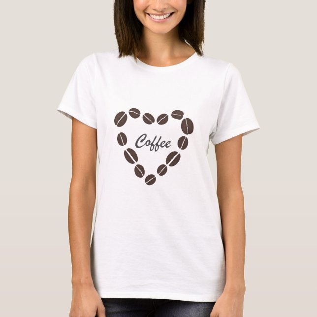 Kaffee Liebe Kaffeeban Herz T-Shirt (Vorderseite)