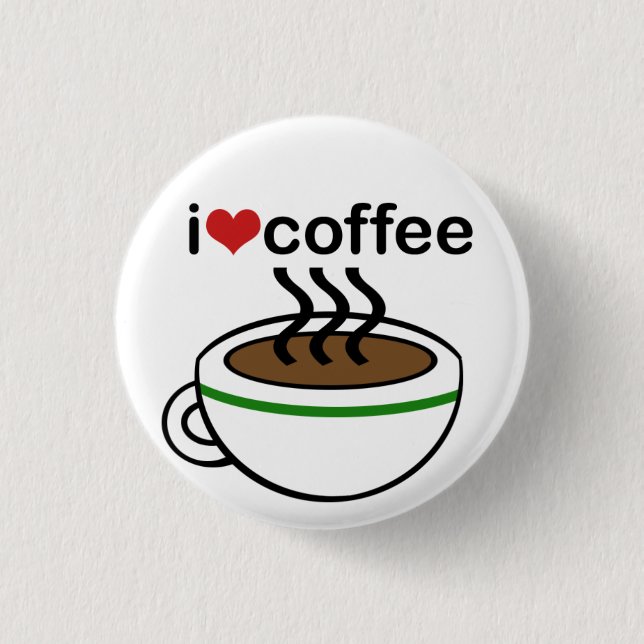 Kaffee-Liebe-Knopf Button (Vorderseite)