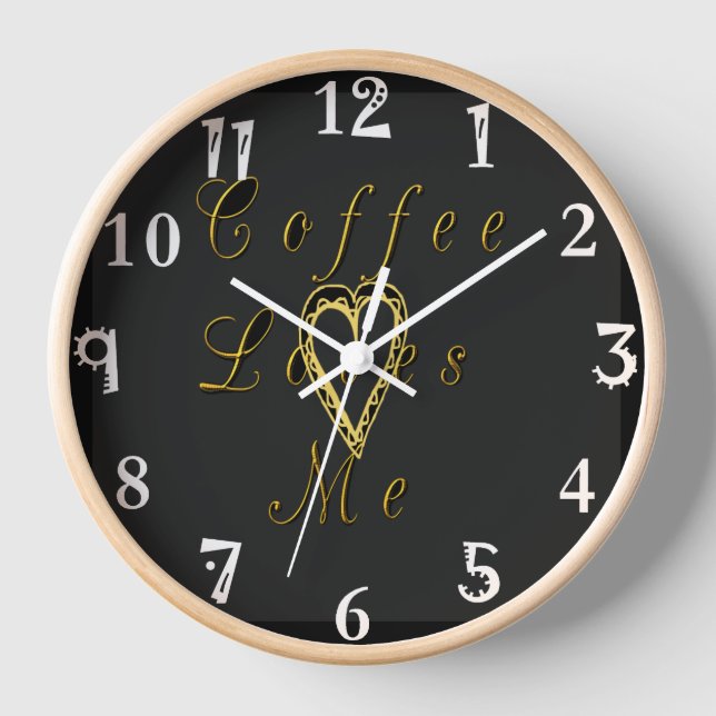 Kaffee Lieben I Liebe Kaffee Wanduhr (Vorderseite)
