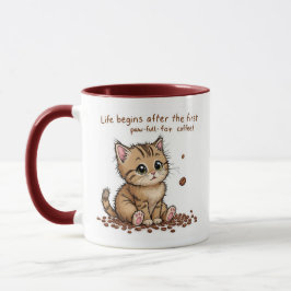 Kaffee liebende Kitten-Tasse Tasse
