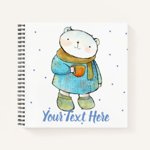 Kaffee liebende Polar Bär Custom Notizbuch