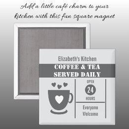 Kaffee-Liebhaber benutzerdefinierter Name weiß gra Magnet