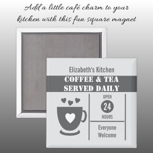 Kaffee-Liebhaber benutzerdefinierter Name weiß gra Magnet