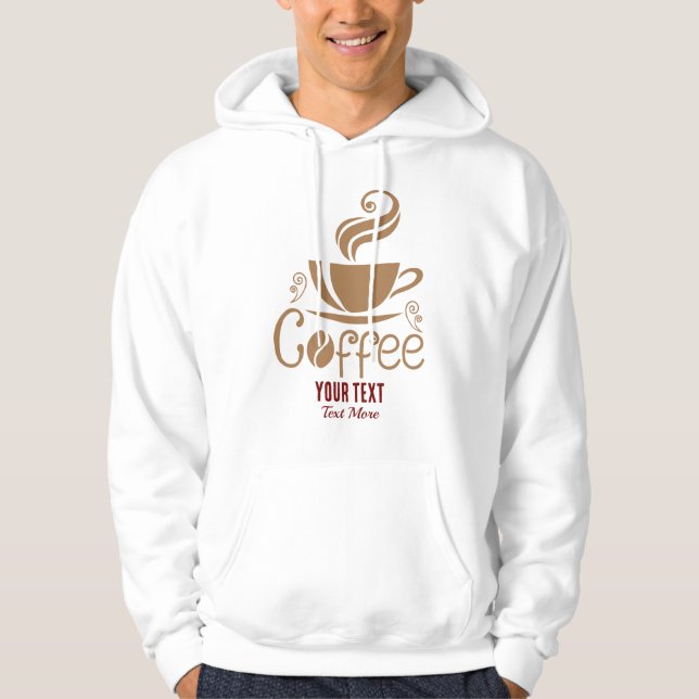 Kaffee-Liebhaber-Design – Minimales Kaffee-Tassen- Hoodie (Vorderseite)