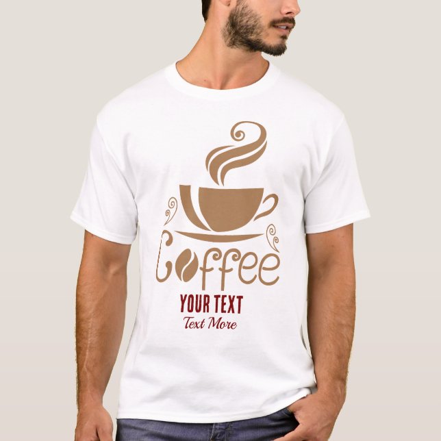 Kaffee-Liebhaber-Design – Minimales Kaffee-Tassen- T-Shirt (Vorderseite)