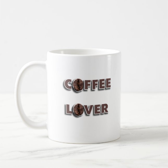 Kaffee-Liebhaber-Design mit echter Bohne Kaffeetasse (Links)