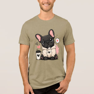 Kaffee-Liebhaber-Design, süßes Hundegeschenk Tri-Blend Shirt