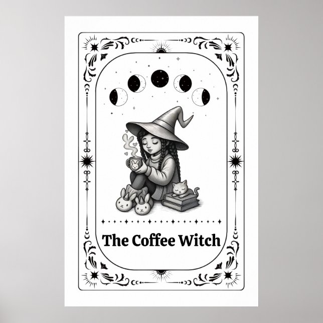 Kaffee Liebhaber Geschenk Whimsical Sternzeichen H Poster (Vorne)