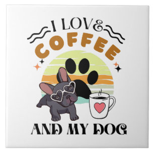 Kaffee Liebhaber - Ich liebe Kaffee und meinen Hun Fliese