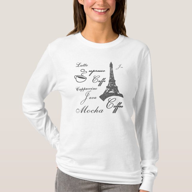 Kaffee Liebhaber Java Paris Damen Shirt (Vorderseite)
