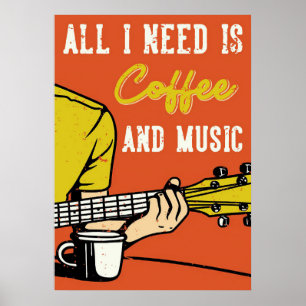 Kaffee Liebhaber Kaffee Und Musik Poster