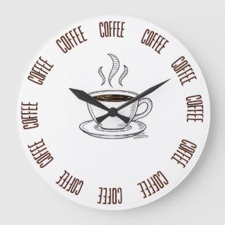 Kaffee-Liebhaber-Minimal-Wanduhr – Modern  Große Wanduhr