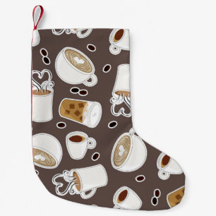 Kaffee-Liebhaber-Muster Brown Kleiner Weihnachtsstrumpf