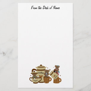 Kaffee-Liebhaber-Teddybär stationär Briefpapier
