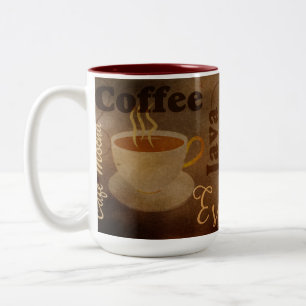 Kaffee liebt Word Art Zweifarbige Tasse