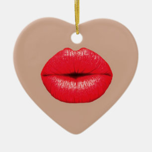 Kaffee Lippen Kuss Pop Art Keramik Ornament