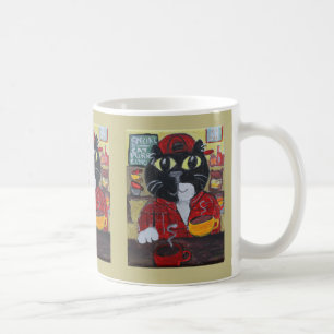 Kaffee Lover Barista Cat Folk Art Tasse