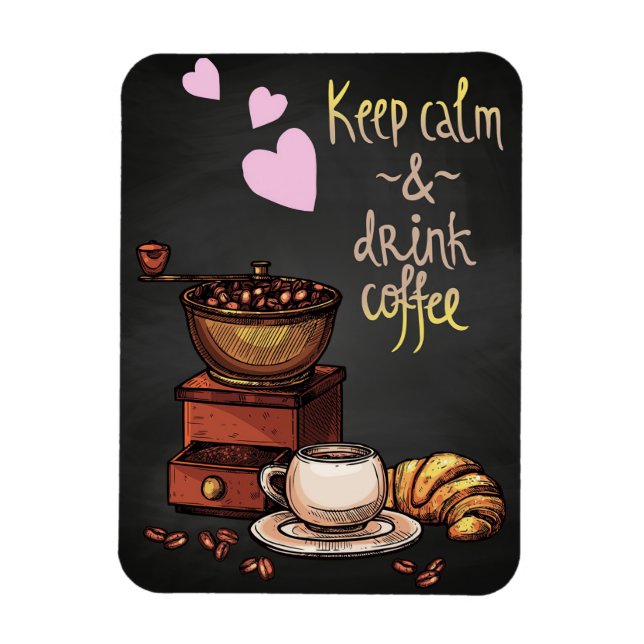 Kaffee Lover Behielt Ruhe und Kaffee Magnet (Vertikal)