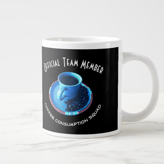 Kaffee Lover Blue Cup und Saucer Personalisiert Jumbo-Tasse (Rechts)