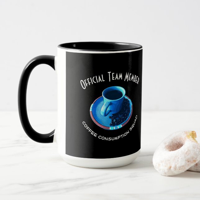 Kaffee Lover Blue Cup und Saucer Personalisiert Tasse (Mit Donut)