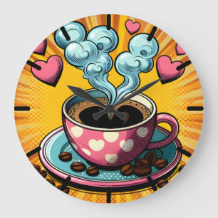 Kaffee Lover Coffee Shop oder Café Clock Große Wanduhr