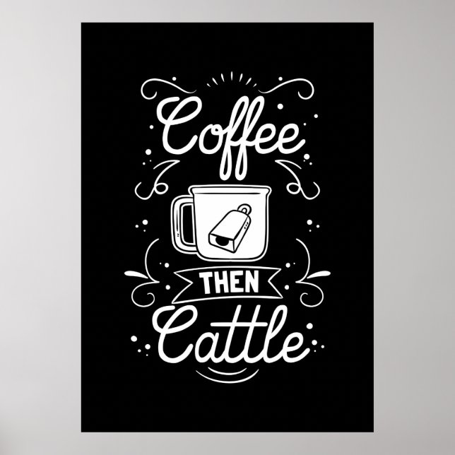 Kaffee Lover dann Kuchen Poster (Vorne)
