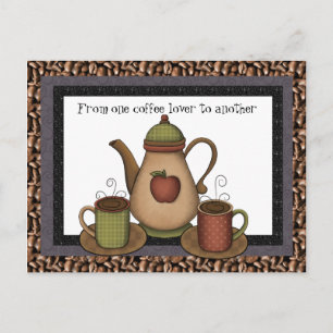 Kaffee Lover fun Cartoon Postkarte