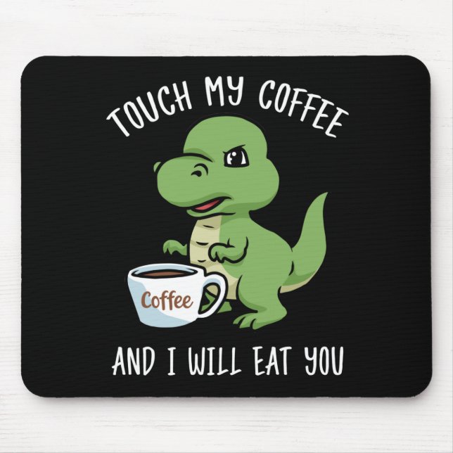 Kaffee Lover Geschenk Männer Dinosaurier Kaffee Ge Mousepad (Vorne)