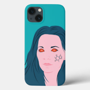 Kaffee Lover Girl Blue Hair Koffein Tattoo Case-Mate iPhone Hülle
