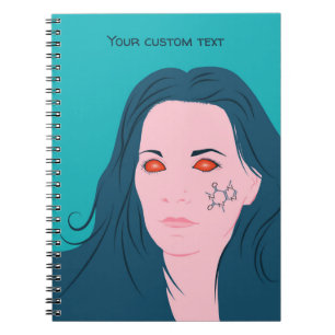 Kaffee Lover Girl Coffeine Tattoo Custom Text Notizblock