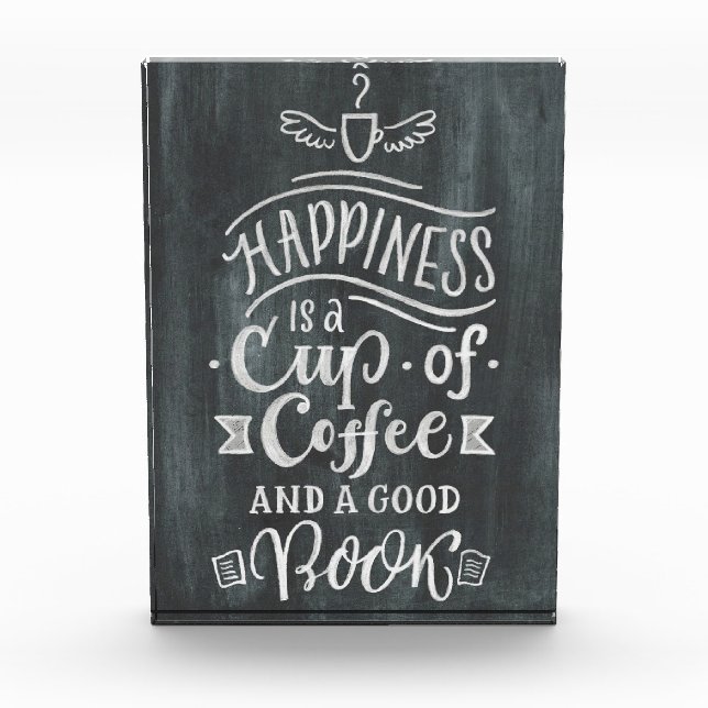 Kaffee Lover Glück ist eine Tasse Kaffee Fotoblock (Vorderseite)