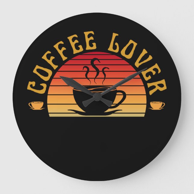 KAFFEE LOVER GROßE WANDUHR (Vorderseite)
