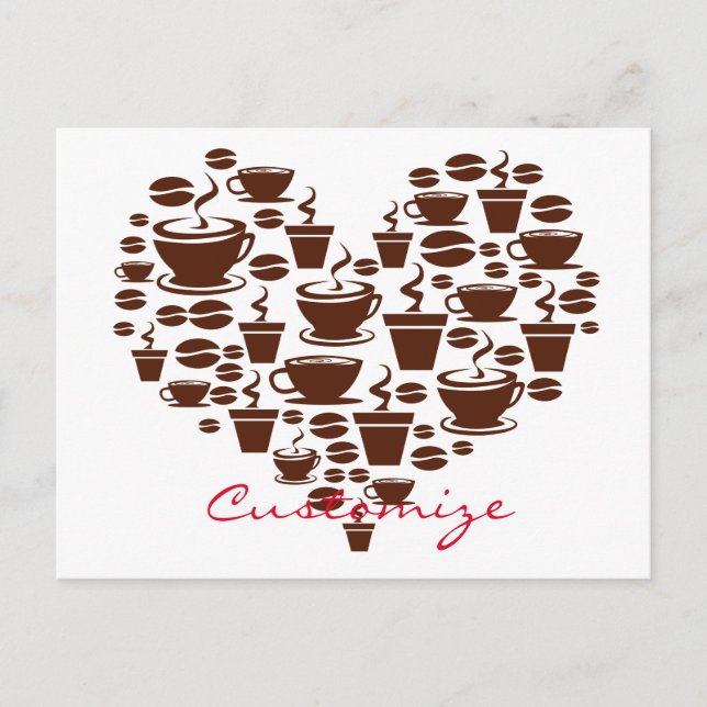 Kaffee Lover Herz Thunder_Cove Postkarte (Vorderseite)