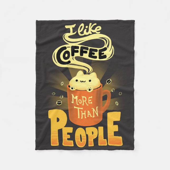 Kaffee Lover Ich mag Kaffee mehr als Menschen Fleecedecke (Vorderseite)