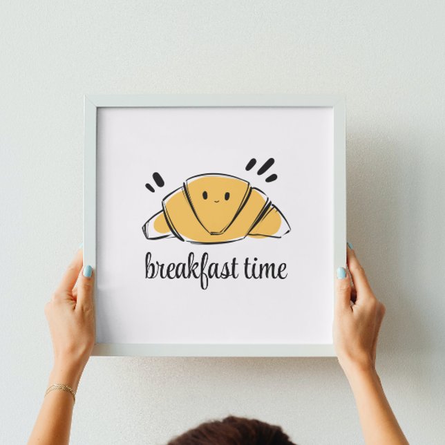 Kaffee Lover Ink Sketch Croissant Poster (Von Creator hochgeladen)