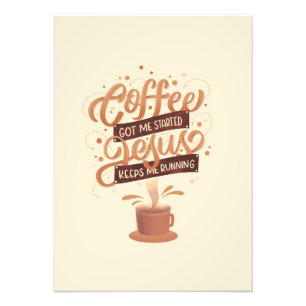 Kaffee Lover Kaffee und Jesus Fotodruck
