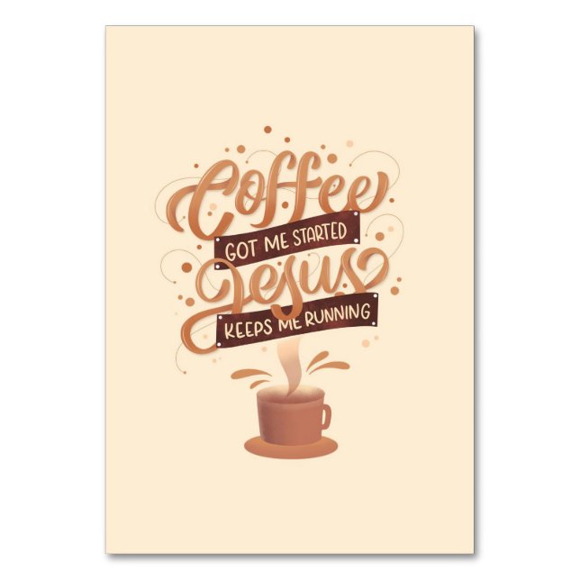 Kaffee Lover Kaffee und Jesus Tischnummer (Vorderseite)