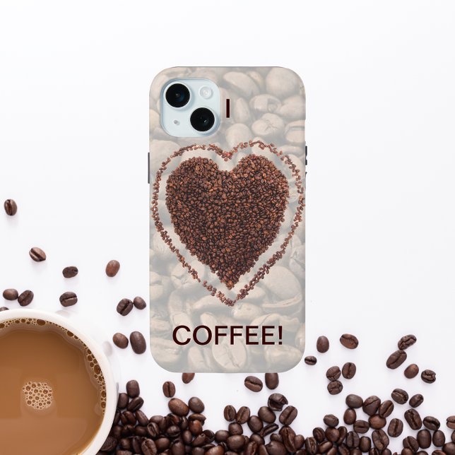 Kaffee Lover Kaffeebart Herz 15 Plus Case-Mate iPhone Hülle (Coffee Lover Coffee Bean Heart iPhone 15 Plus Case)