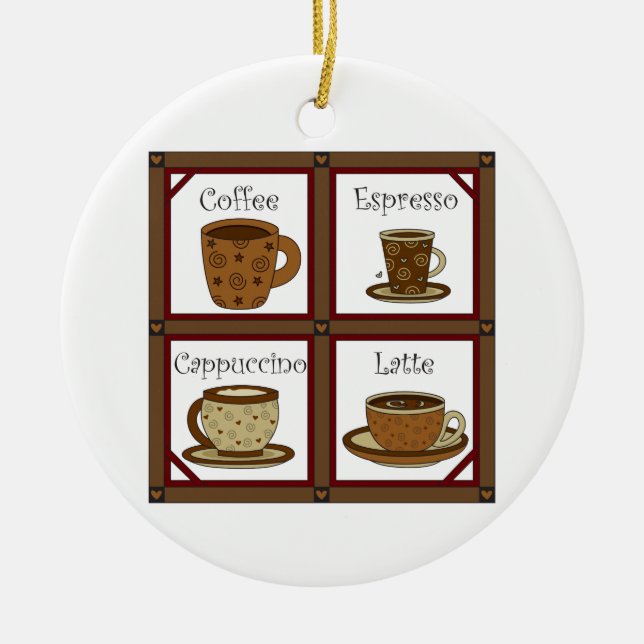 Kaffee Lover Keramik Ornament (Vorne)
