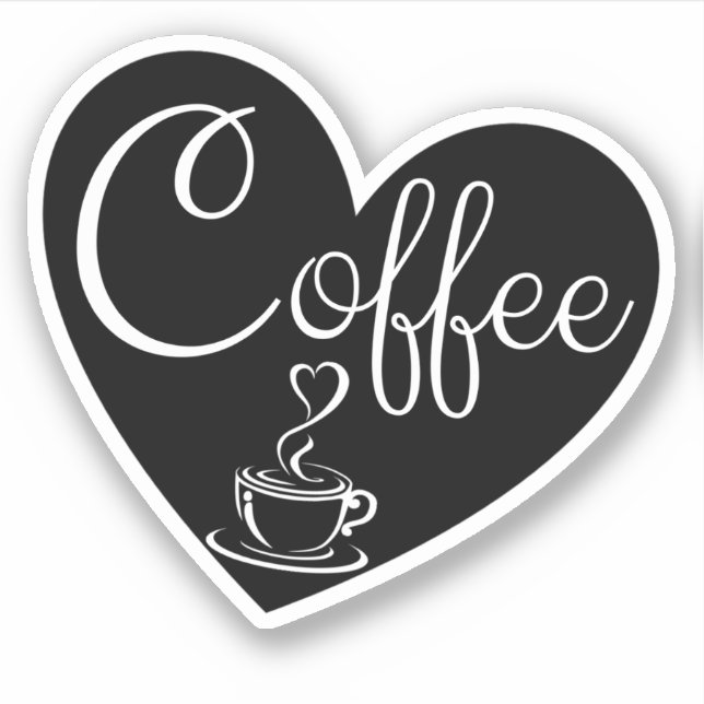 Kaffee Lover - Liebe des Schwarzen Herzens Aufkleber (Vorderseite)