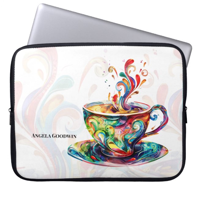 Kaffee Lover Personalisiert Laptopschutzhülle (Vorderseite)