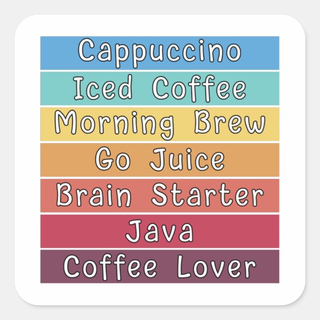 Kaffee Lover Quadratischer Aufkleber (Vorderseite)