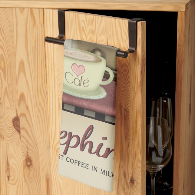 Kaffee Lover Retro Café Diner Handtuch (Drittel gefaltet)