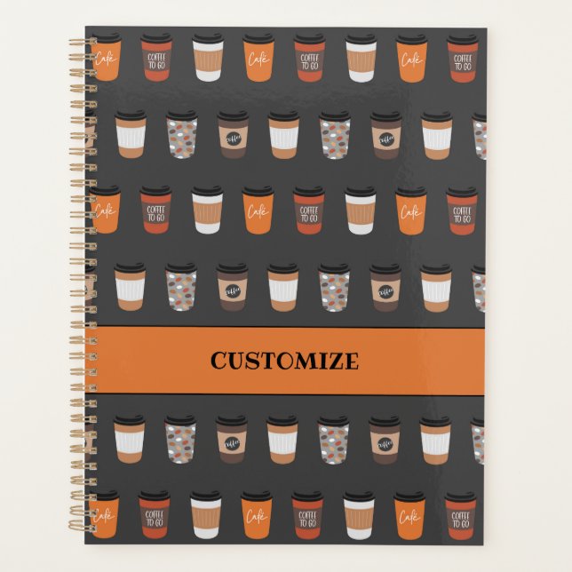 Kaffee Lover Retro Tan Brown Planer (Vorderseite)