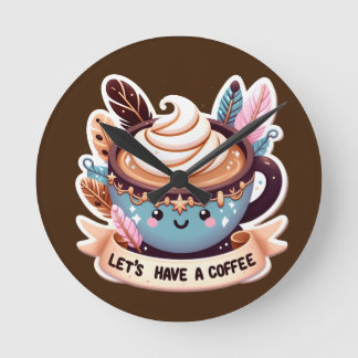 Kaffee Lover Runde Wanduhr