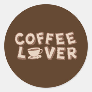 Kaffee Lover Runder Aufkleber