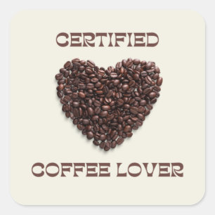 Kaffee Lover und Kaffee Lifeline Quadratischer Aufkleber
