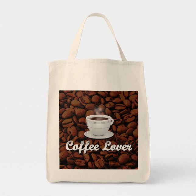 Kaffee Lover, White Cup/Brown Bohnen Tragetasche (Vorne)