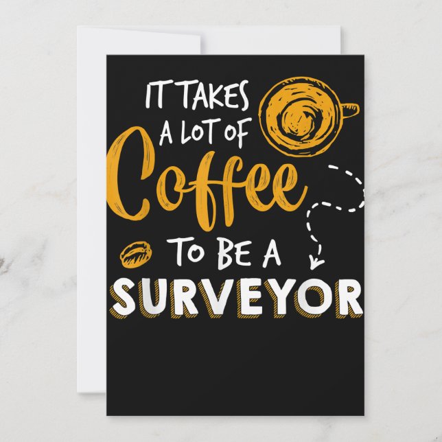 Kaffee Lover Witzige Surveyor Engineer Constructio Dankeskarte (Vorderseite)