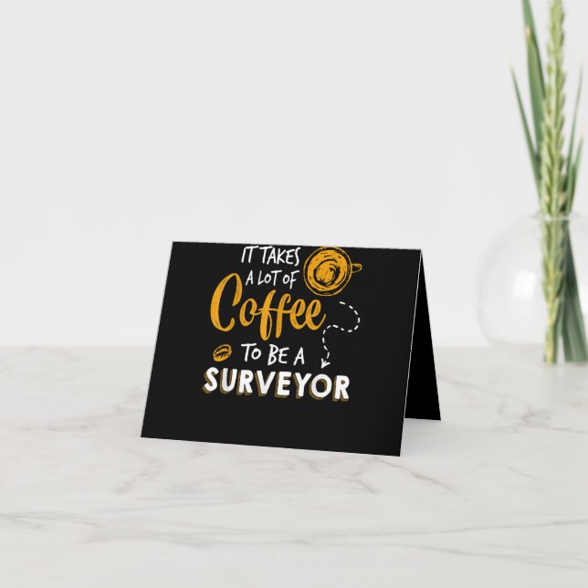 Kaffee Lover Witzige Surveyor Engineer Constructio Dankeskarte (Vorderseite)